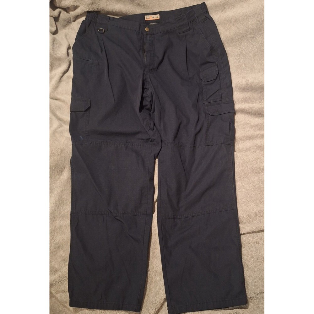 5.11 TACTICAL-Men 44x32 Blue Pants-Pockets 74273 Cargo Straight Leg Cotton